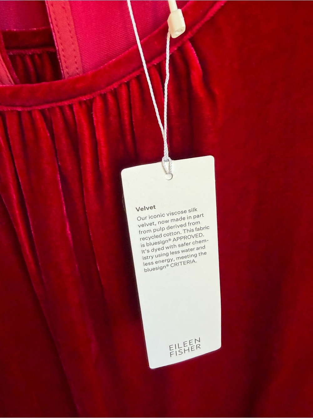 NWT Eileen Fisher Velvet Column Dress Ruby Red Sleeveless Midi Size M - Picture 8 of 11